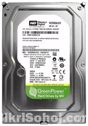 Western Digital 500GB Internal Hard Drive 1 Year Warranty